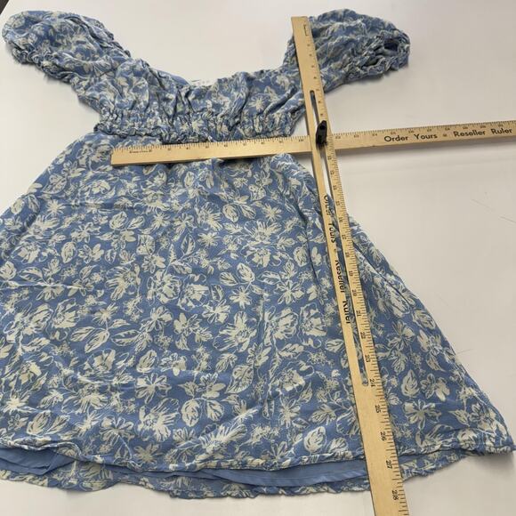 ASTR The Label Dress Womens Small Milkmaid Floral Puff Sleeve Smocked Mini - Picture 8 of 10